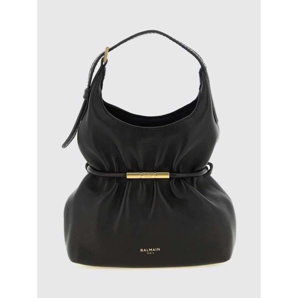 Balmain Women Balmain Sphynx Ruched Lambskin Mini Bag With Adjustable Handle